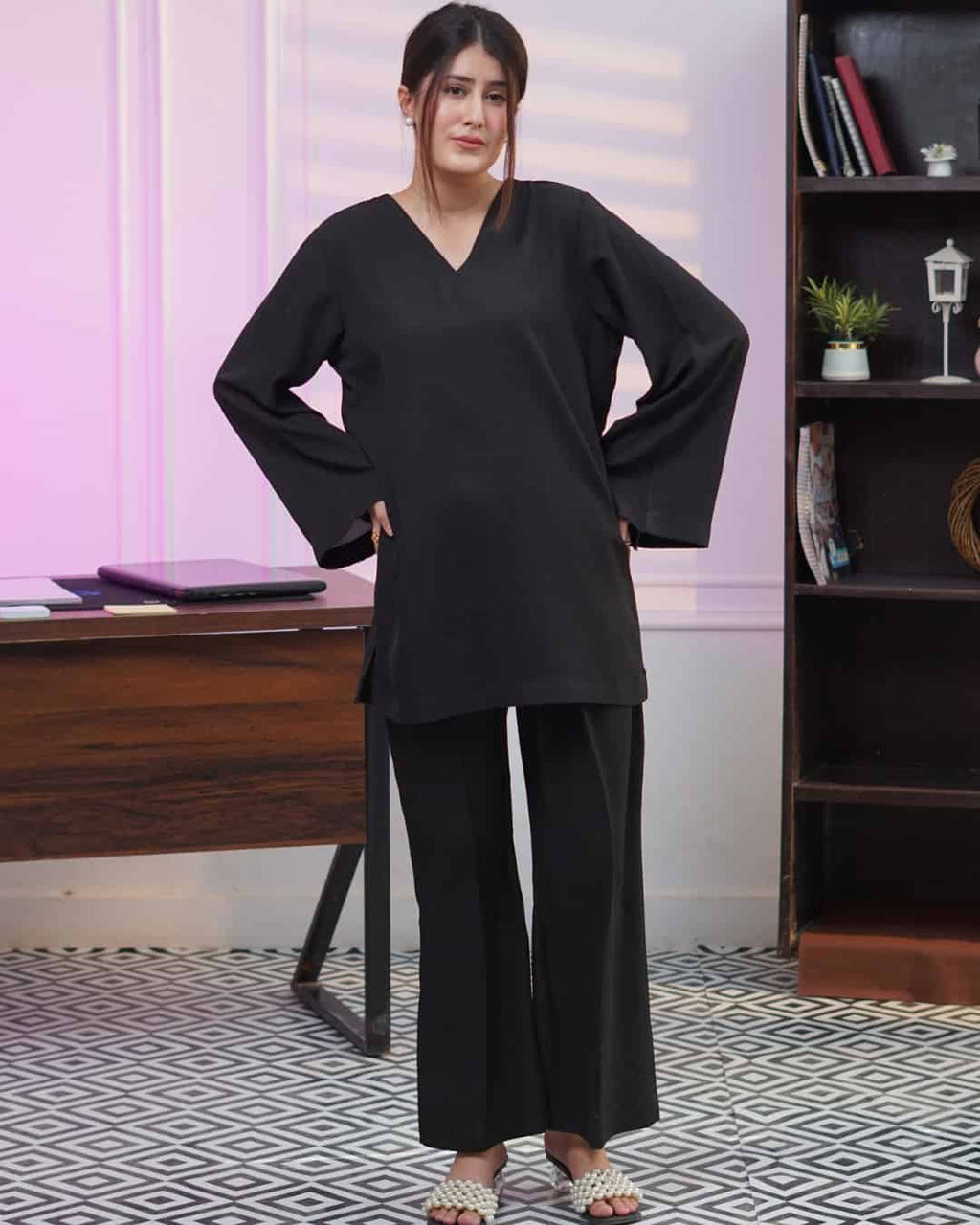 Stitched Noir Co-Ord 2-Piece Set