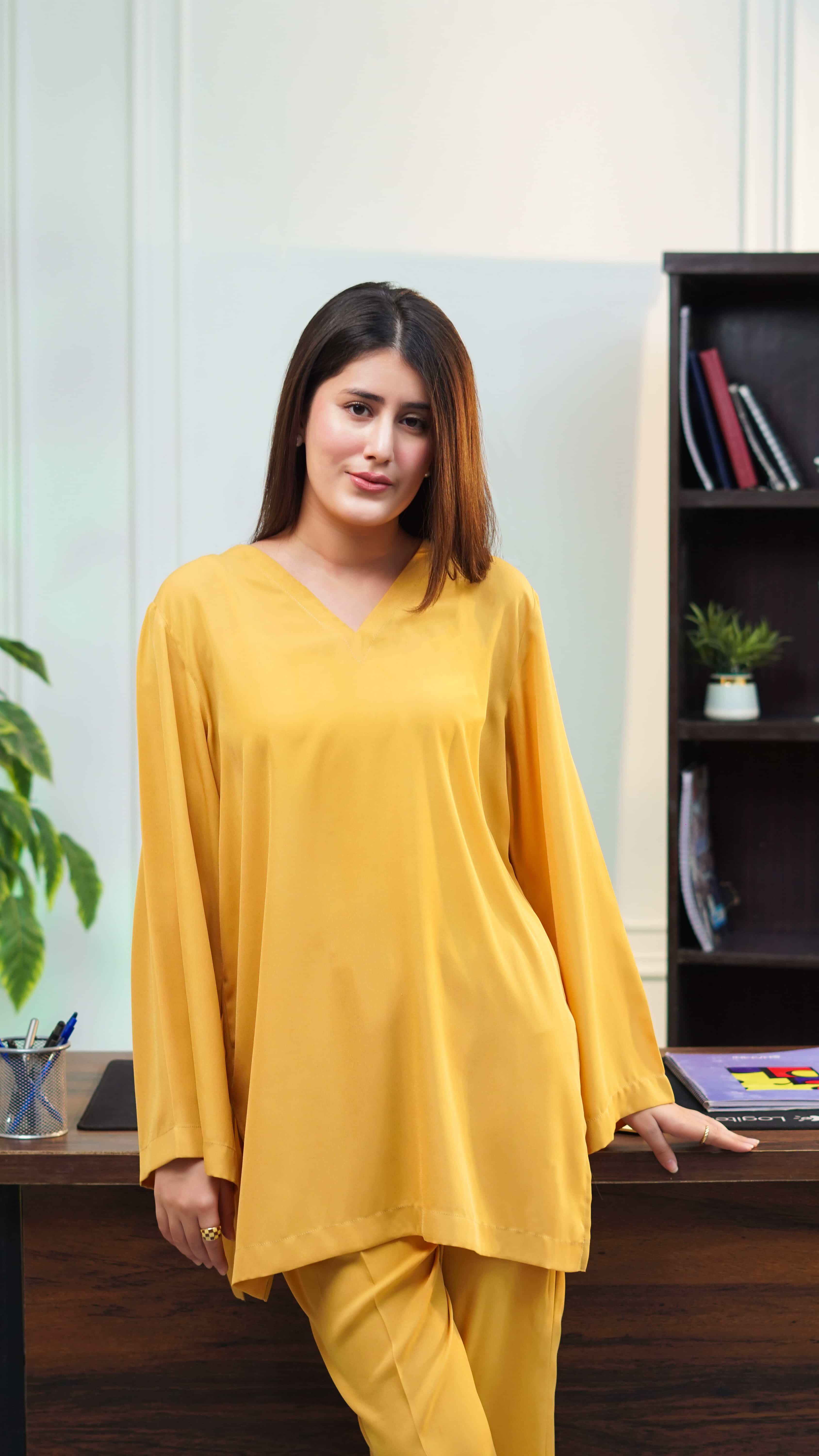 Stitched Amber Co-Ord 2-Piece Set