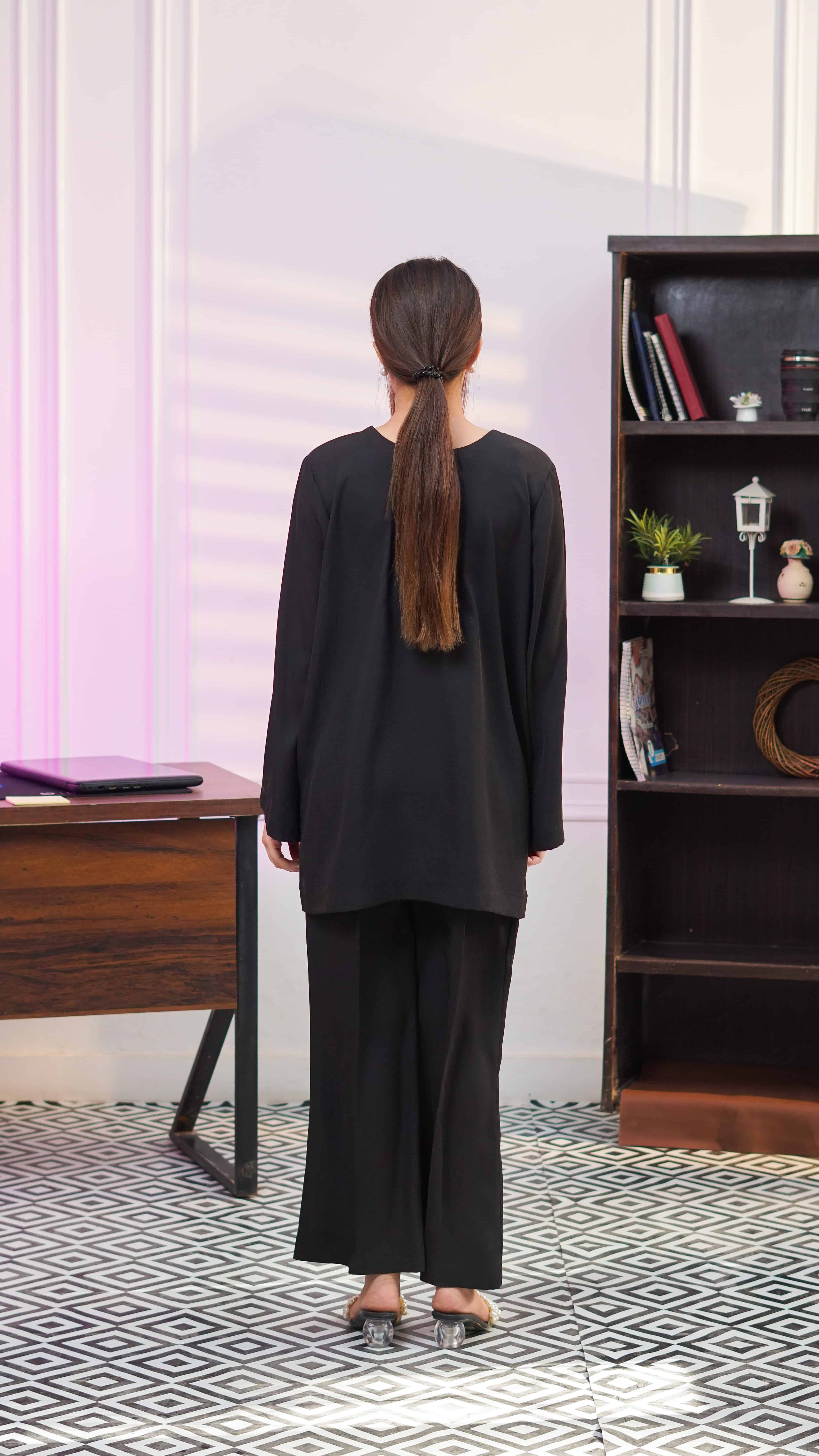 Stitched Noir Co-Ord 2-Piece Set