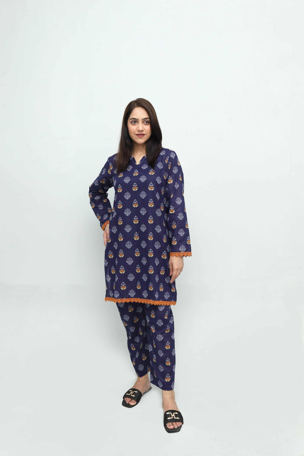 Midnight Bloom Lawn Co-Ord Set